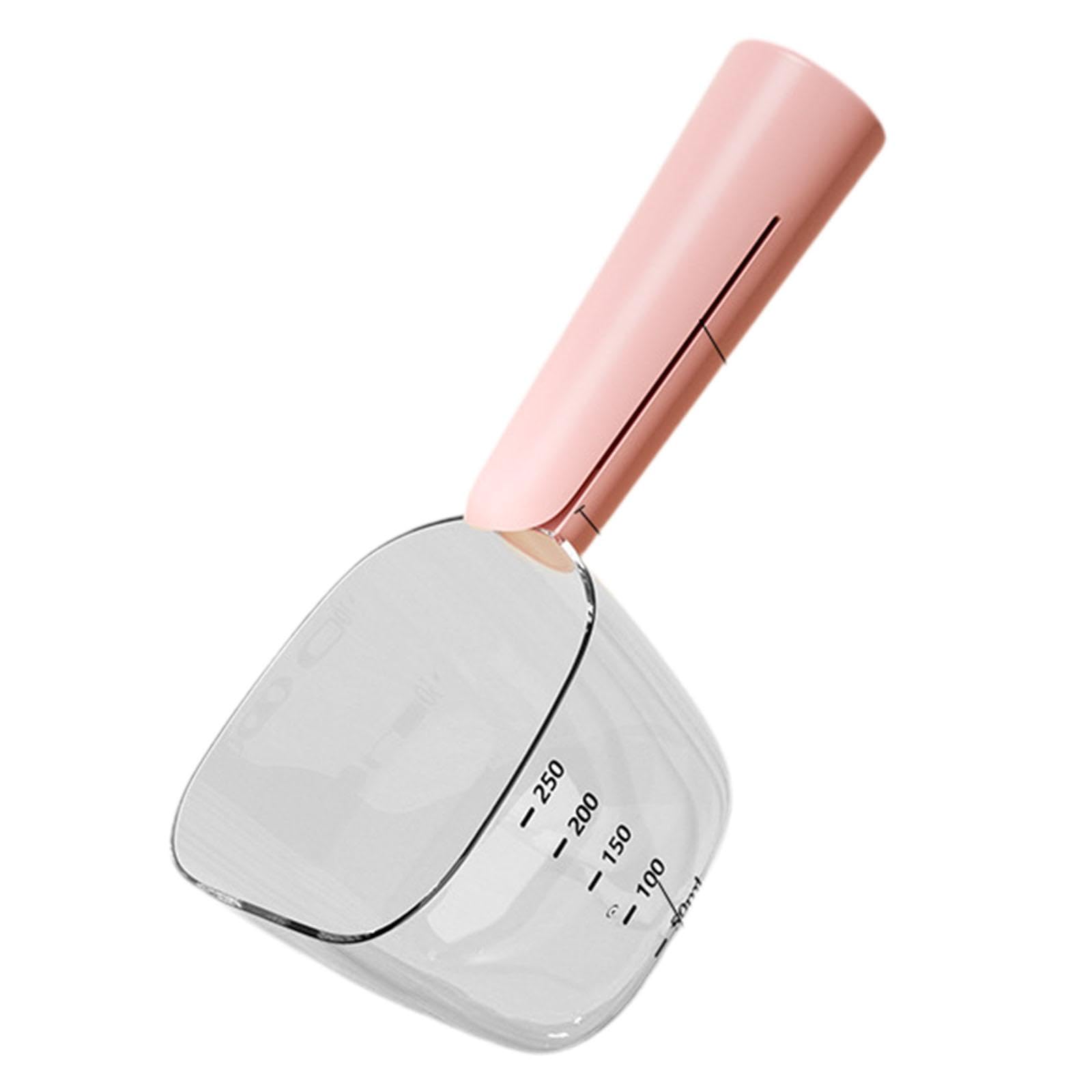 HGZLQKD Pet Food Scoop, Cat Measuring Cup, Pet Food Feeding Multi Use Dog Food Measuring Spoon with Scale for Indoor, Travel Outdoor, Pink — image 1