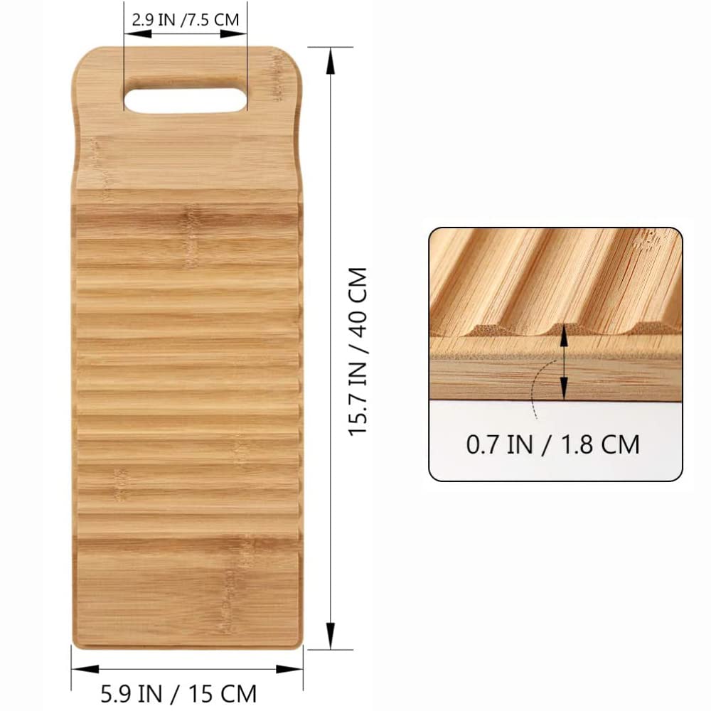 Tabla de Lavado de Madera, 1 Pieza Tabla de Lavado Manual, Tabla de Lavandería Antideslizante, Tabla de Limpieza de La Ropa, Adecuado para Limpiar la Ropa de los Niños(40 * 15 * 1.8cm)