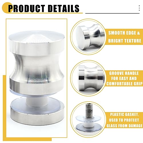 Image of 2 Pack Shower Glass Door Handle, Stainless Steel Shower Doors Knob One Sided Pull Hardware for Bathroom Glass Doors (Brushed Nickel)