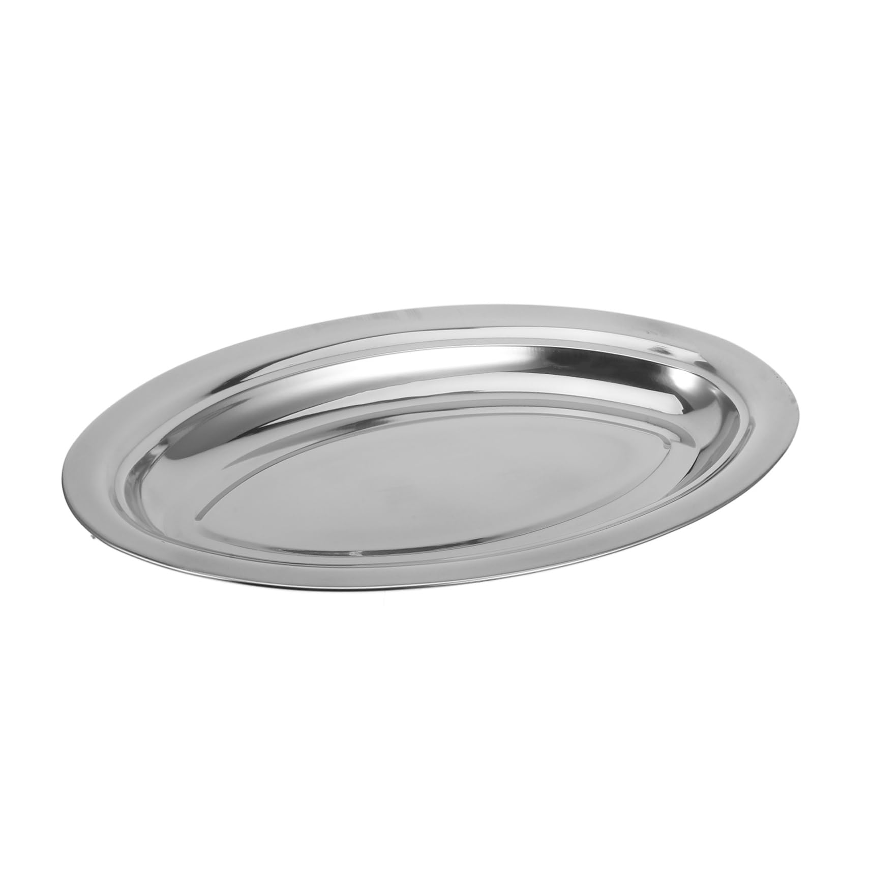 Plateau ovale inox 40 cm de cuisson vapeur pour poisson et service maison