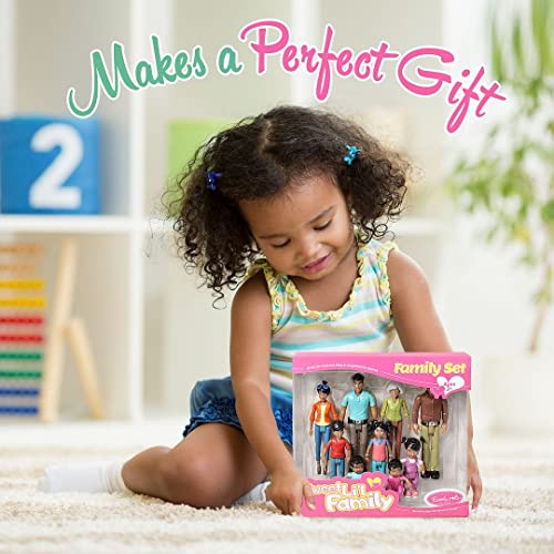 Set de muñecos Beverly Hills Doll Collection familia hispana 9 piezas miniatura 5