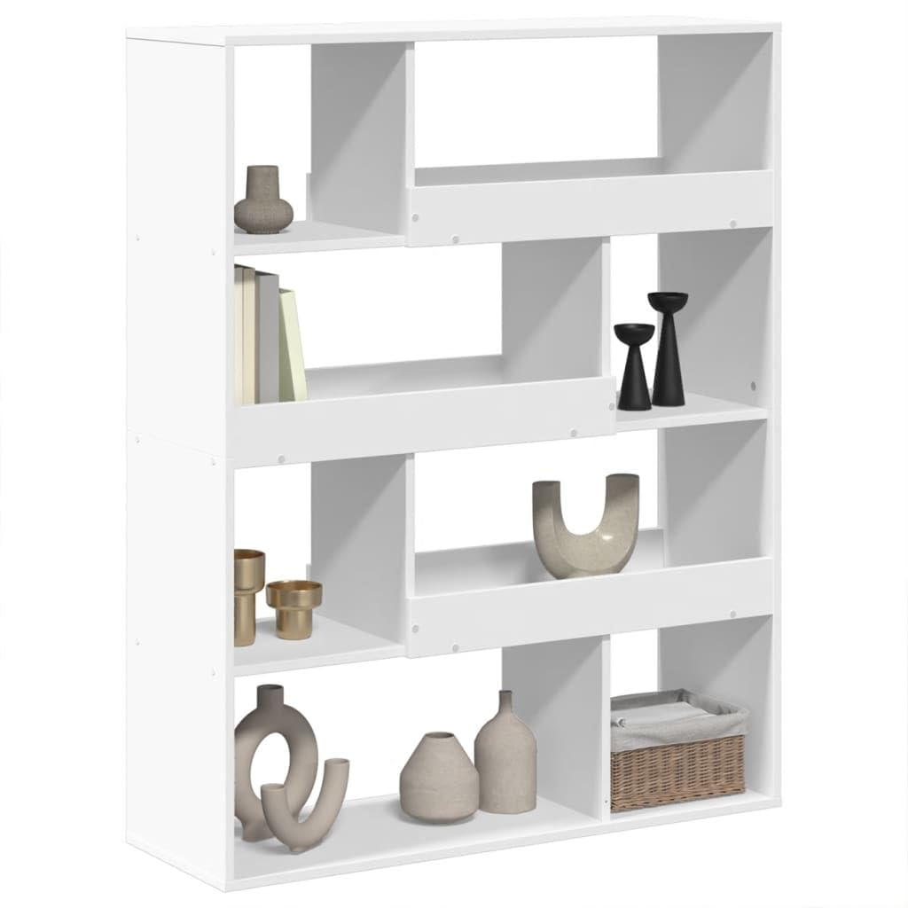 Raumteiler Weiß 100x33x125,5 cm Holzwerkstoff Küchenregal Aktenschrank Regale Vitrine für Büro Bibliothek Arbeitszimmer Schlafzimmer