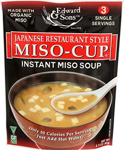 Edward & Sons Organic Japanese Restaurant Stle Miso Cup Instant Soup, 2.9 oz