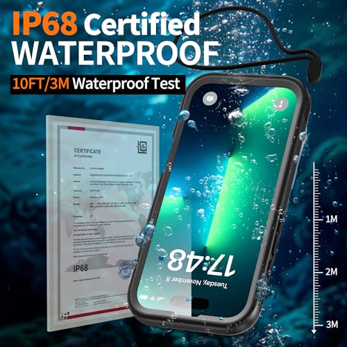 Cozycase TOP Shockproof IP68 Waterproof Case for iPhone 16 Pro Heavy Duty 360 Full Body & Screen Camera Protector Front Back Cover Dustproof Hard 16Pro Tough Protective Case Black/Frosted Clear - Image 3