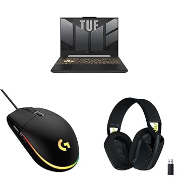 ASUS TUF Gaming Laptop (Intel i7 12th Gen/16GB RAM & 512GB SSD Storage/3050 Graphics)+Logitech G G102Wired Gaming Mouse+Logitech G435 Gaming Bluetooth Wireless Over Ear Headphones with Mic - Black