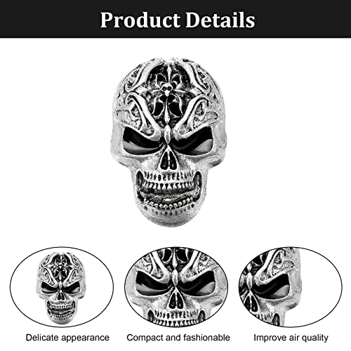Webeedy 4Pcs Car Vent Air Fresheners Clips Retro Metal Skull Head Diffuser Vent Clips Car Interior Accessories Car Skull Aroma Clip #TOP2