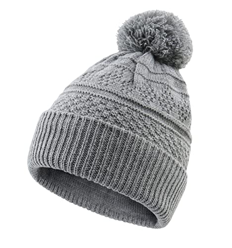 Home Prefer Toddler Girls Beanie Warm Kids Winter Hat Knit Skull Caps with Pom