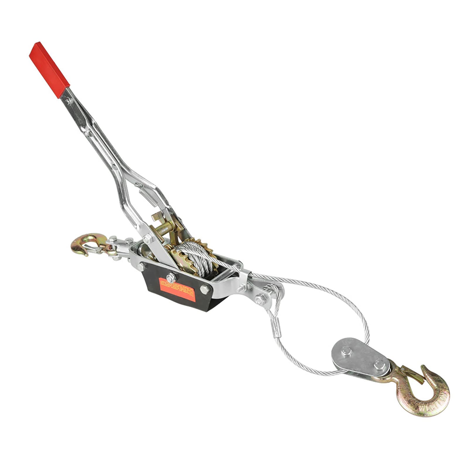 Extractor de Cable de Alimentación, Servicio Pesado 4 Toneladas, Engranajes Dobles con 3 Ganchos, Extractor de Cable de Elevación Automotriz