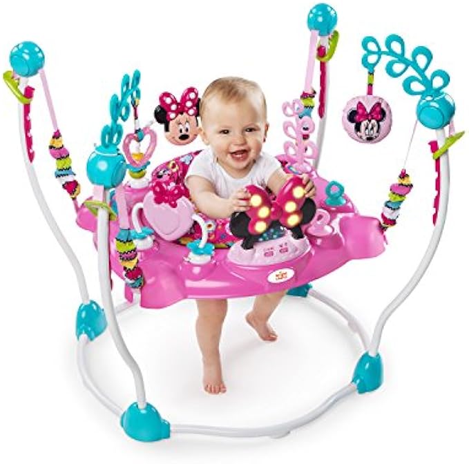 Bright Starts Disney Baby MINNIE MOUSE PeekABoo Activity Jumper with Lights and Melodies, Ages 6 months +