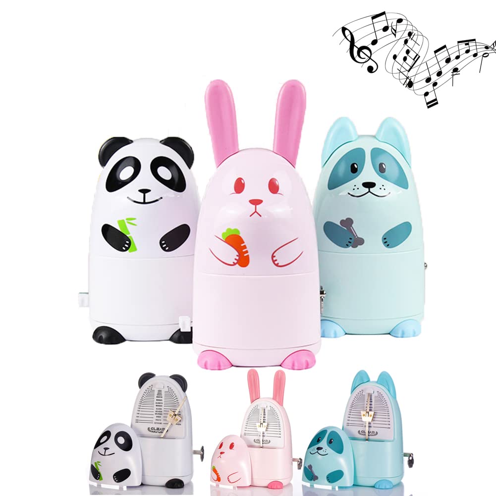Métronome mécanique, métronome de haute précision de dessin animé, adapté à divers instruments de musique, clic audible et sonnerie, cadeaux pour enfants (Lapin)