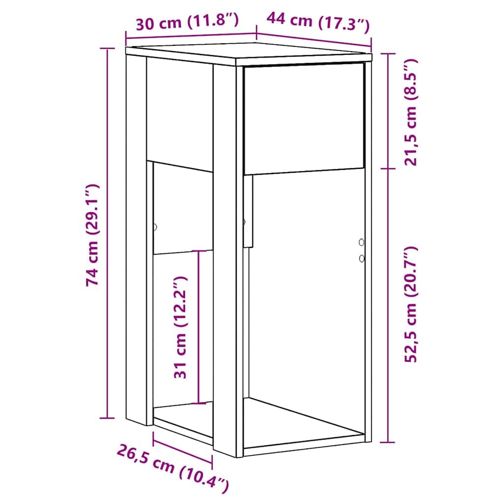 Computerschrank mit Schublade Weiß 30x44x74 cm Holzwerkstoff Stauraum für PC Gehäuse und Zubehör Büro Homeoffice Arbeitsplatz Ordnung und Ablage
