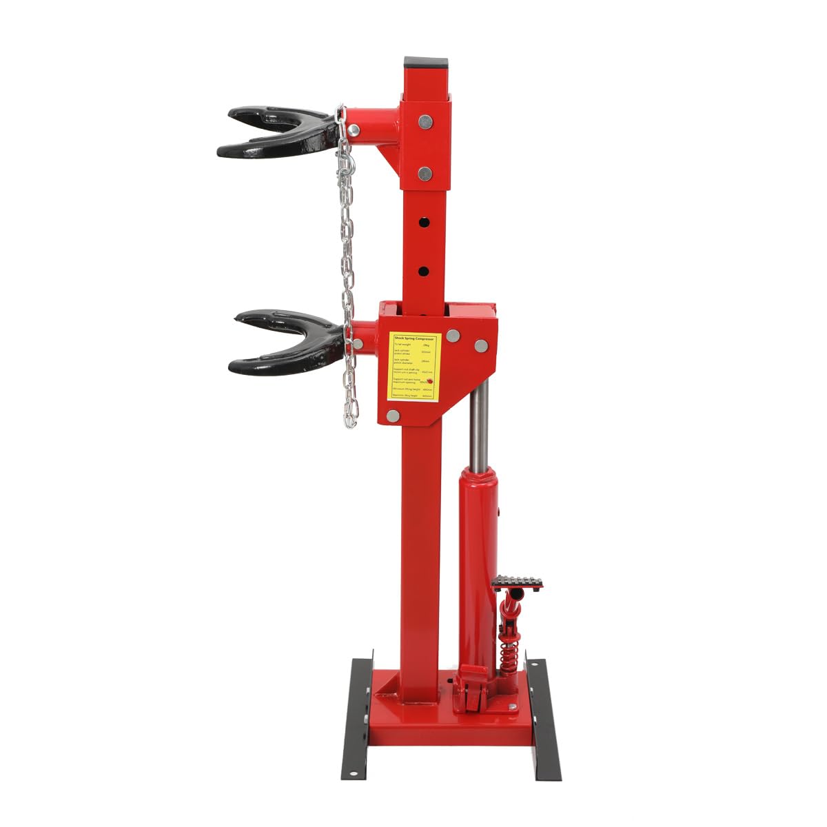 LALABU Hydraulischer Federspanner, 3 t Federkompressor mit 7 Höhenstufen, Fußpedal und Sicherheitskette für Werkstatt und Garage