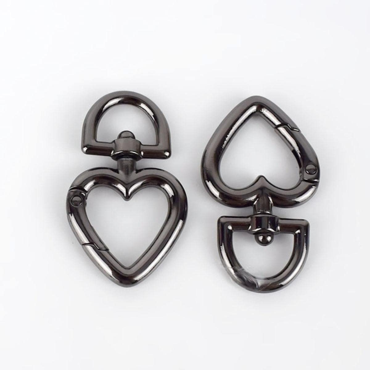 5/10/30 Uds 13mm hebillas de Metal con forma de corazón para bolso, correa de bolso, ganchos a presión, llavero, Collar de perro, pinzas giratorias para gatillo, manualidades de cuero DIY