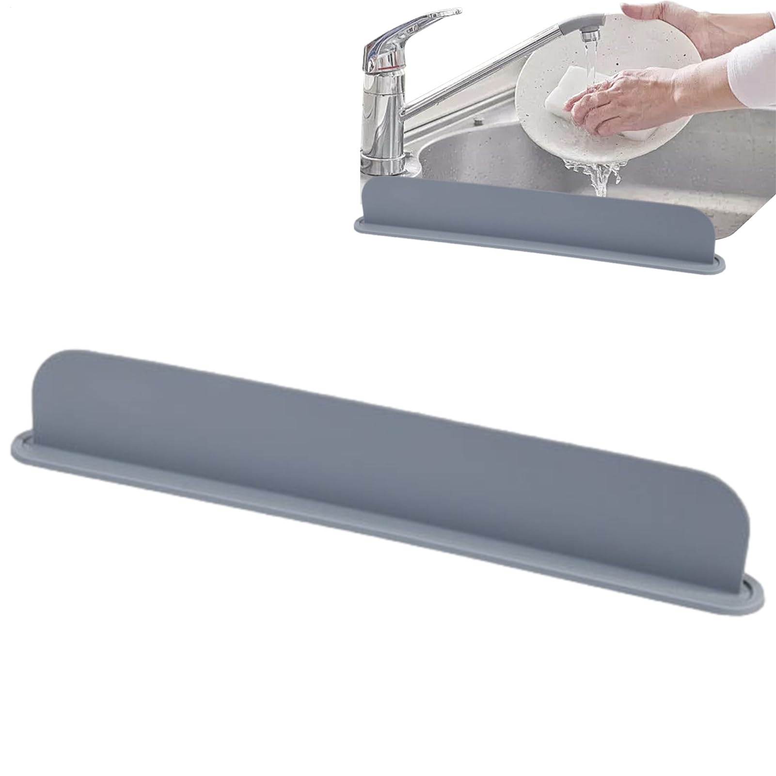 Water Splash Guard for Kitchen, Sink Edge Water Guard, 52cm Extra Long Silicone Sink Splash Guards, Reusable for Washing Dishes, Faucet, Bathroom and Kitchen Sink