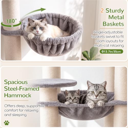 Image of Globlazer Cat Tree Tower with 12 Extra-Thick Full-Sisal Scratching Posts