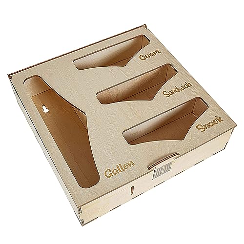 BOGEEL Wrap Storage Box Plywood Storage Box Wood Kitchen Drawer Bag Storage Bag Self-Sealing Bag
