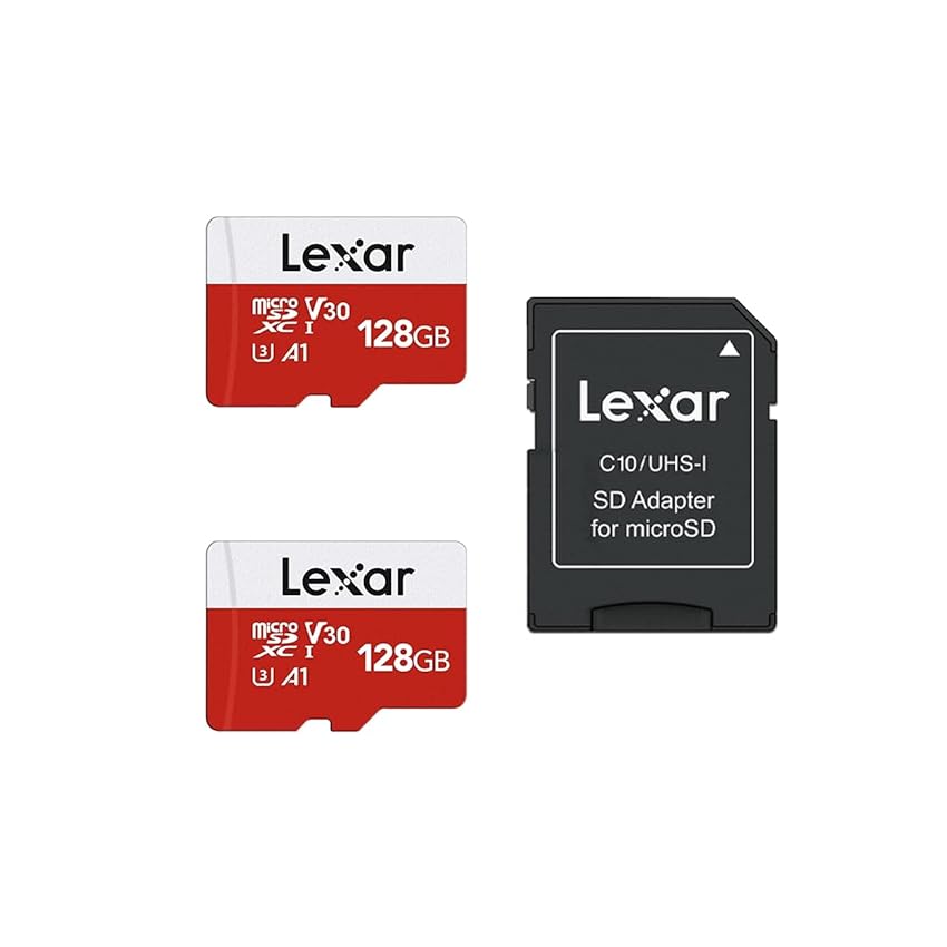 Immagine del prodotto Lexar Micro SD 128 GB, Scheda Micro SD fino a 100 MB/sec(R), Scheda di Memoria microSDXC con Adattatore SD, A1, U3, C10, V30, Micro SD Card Confezione da 2
