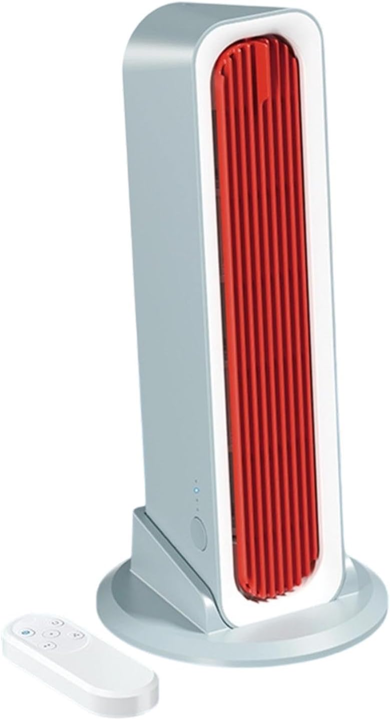 Portable Quiet Oscillating Bladeless Tower Fan,Cooling Fans with 3 Speed Settings and Auto-off Timer,Quiet Floor Bladeless Desktop Fans with Digital Display for Living Room,Home,Office (Red)