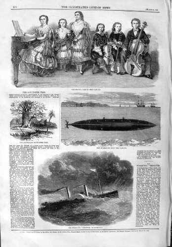 BATEAU SUBMERSIBLE LIVERPOOL RÉSOLU DE FAMILLE DE 1859 BROUSIL