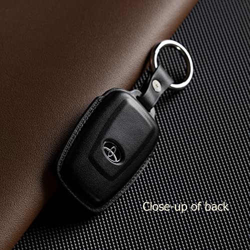 Image of Compatible with Toyota Key fob Cover Leather Toyota Keychain Holder case Protector Avalon Camry TRD Corolla Highlander Prius Prime RAV4 Prime CHR Accessories