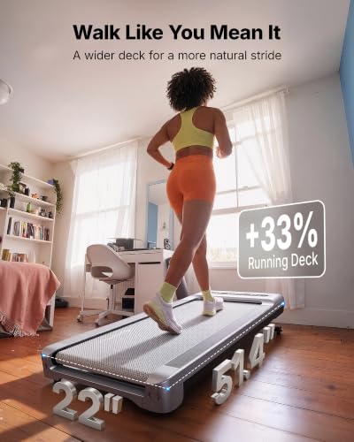 Image of MERACH UltraWalk W60 Walking Pad Treadmill with 12% Auto Incline, Under Desk Walking Pad 400lb Capacity, Max 3.5HP Heavy Duty Walking Pad with Incline for Tall People with BT Speaker, RGB Light & APP