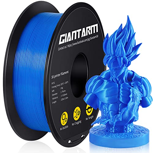Image of GIANTARM Blue PETG 3D Printer Filament 1kg (2.2lbs) Toughness Enhanced,1.75mm Dimensional Accuracy + /-0.02mm, 1080 Feet（330m）per Roll, Vacuum Packaging, Fit for Most 3D FDM Printer