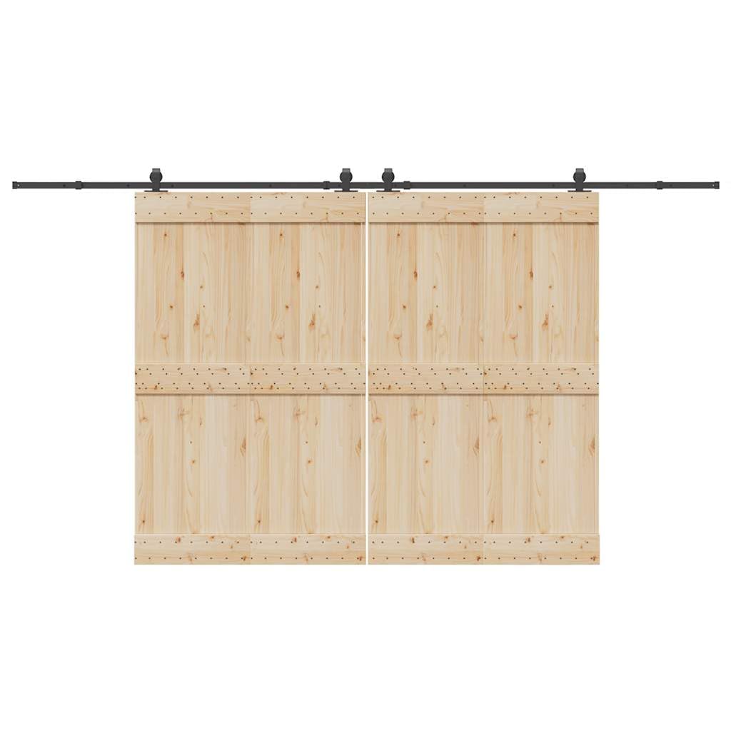 Juego de herrajes para puerta corredera de 400 cm de acero con recubrimiento en polvo negro con topes y ruedas para puerta de granero, accesorios de montaje, compatible con puerta principal y
