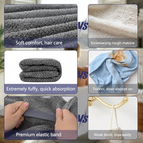 2 Pack Microfiber Hair Towel Wrap for Women, 23.6 Inches X 36.6 Inches, Super Absorbent, Soft, Fast Drying Turbans - Image 6
