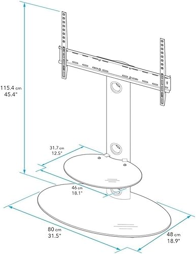 Miniatura 9 de AVF Soporte de suelo de acero para TV con columna de montaje para TV de 32" a 65" en negro