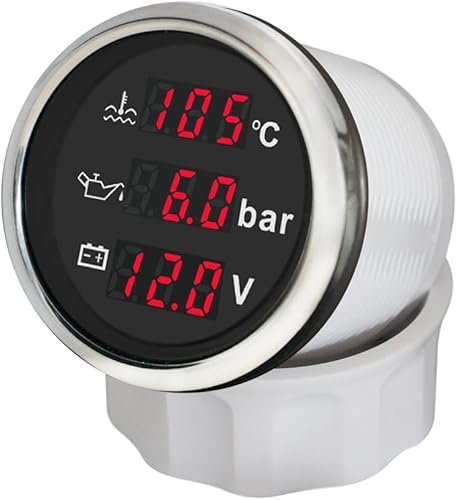 Miniatura 3 de ELING Voltímetro multifuncional 3 en 1 a presión de aceite medidor de temperatura de agua 9-32V para coche, motocicleta, tractor, camión de 2