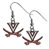 NCAA Siskiyou Sports Womens Virginia Cavaliers Chrome Dangle Earrings One Size Team Colors