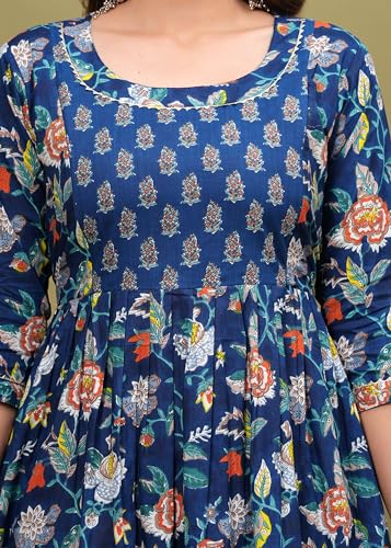 Image of Maternity Feeding Kurti for Women | Cotton Blend Anarkali Dress with Nursing Zip for Pre & Post Pregnancy