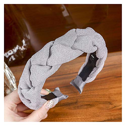 Solid Color Velvet Braids Headband with Teeth Anti-Slip Face-Washing Outdoor Twist Hair Band for Women Knotted Head Wear Hair Ties Criss Cross Hair Hoop Hair Ring Hair Clips Retro Embellishments