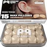 PQ Silicone Ear Plugs for Sleeping - 15 Wax Earplugs for Sleep and Swimming Ear Plugs, Soft Ear Covers for Sleeping and Water Ear Plugs, Wax Ear Plugs Noise Cancelling 32Db, (15 Pillows), Skin Tone