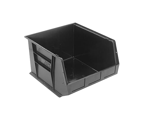 Quantum QUS270 - Cubo apilable de plástico, 16-12 x 18 x 11 pulgadas, color negro