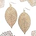 Humble Chic Big Filigree Leaf Earrings - Lightweight Cutout Oversized Drop Dangles - Long Vintage-Style Dangling Drops, 3.5