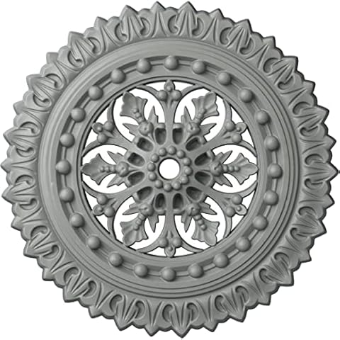 Ekena CM18SK 18 OD x 7/8" ID x 1 1/2" P Sellek Ceiling Medallion (Fits Canopies up to 1 1/8"), Primed Cover