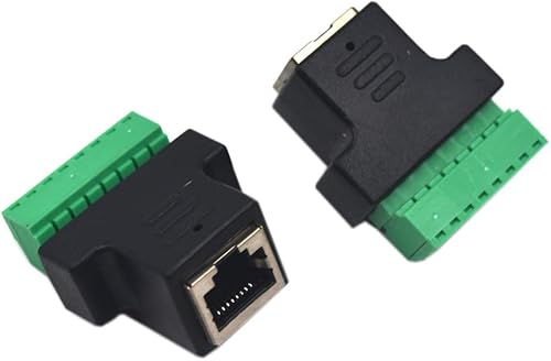 Miniatura 4 de Paquete de 2 adaptadores de terminales de tornillo de red RJ45 Ethernet 8P8C hembra a AV 8 pines enchufe convertidor (RJ45 hembra)