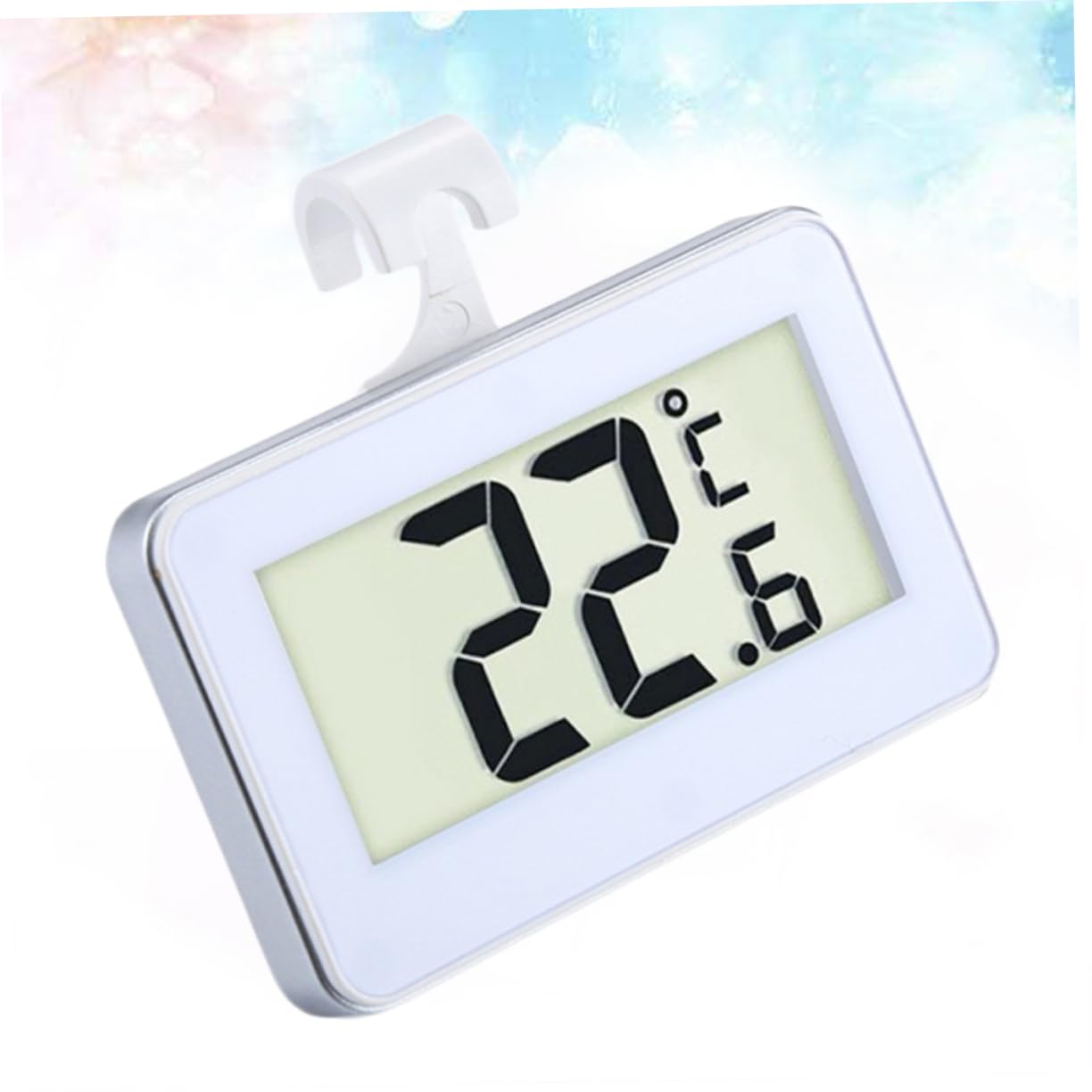 Yardwe 6piezas Termómetro Digital Con Gancho Para Refrigerador y Congelador Medición De Temperatura Interior y Exterior Pantalla Lcd Alarma De Temperatura Para Acuarios y Hogar