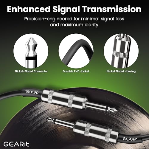 gearit professional speaker cable 15ft 12awg pure copper 14 inch to 14 inch ts straight male to male for amplifier speaker cabinet pa and dj audio