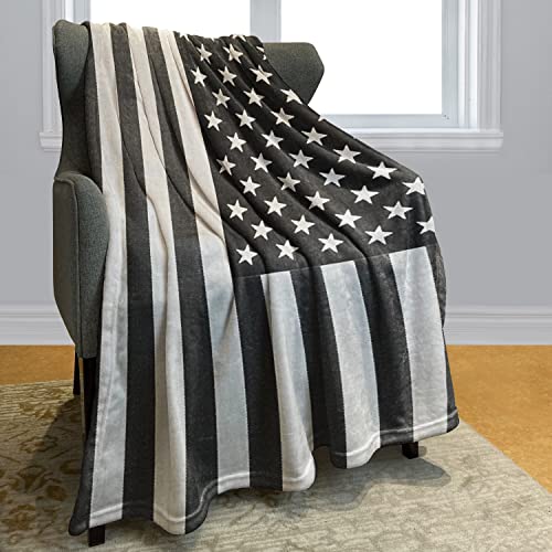 Hommomh 60" X 80" Soft Blanket Air Conditioning Black Usa American Flag #TOP17