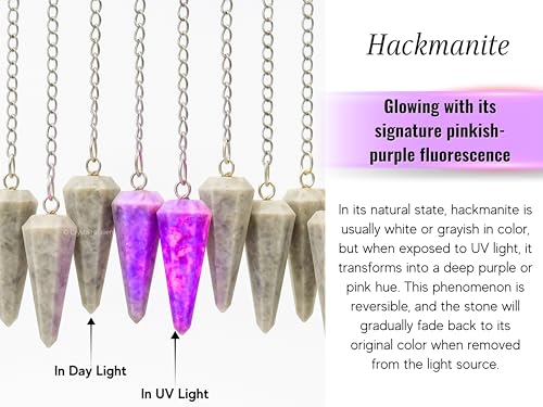 Image of Hackmanite Pendulum Dowsing Tool - Natural Crystal Pendulum for Spiritual Guidance - Premium Dowser Pendulum for Accurate Divination and Energy Healing - Perfect for Energy Healing and Chakra Balancing - Handcrafted with Precision and Elegance