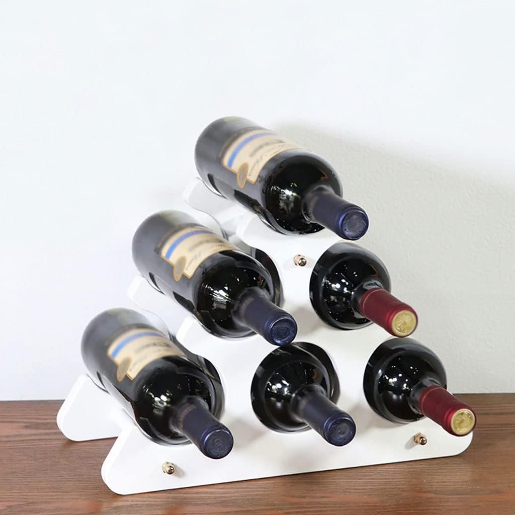 Rustic Wine Rack White Wooden Wine Rack Wine Holders Kitchen Display Stand Organizer Bar Storage Bar Can Hold 6 Bottle Wine Display Rack Wine Storage Racks (Color : Triangular Type) (Coral Type)
