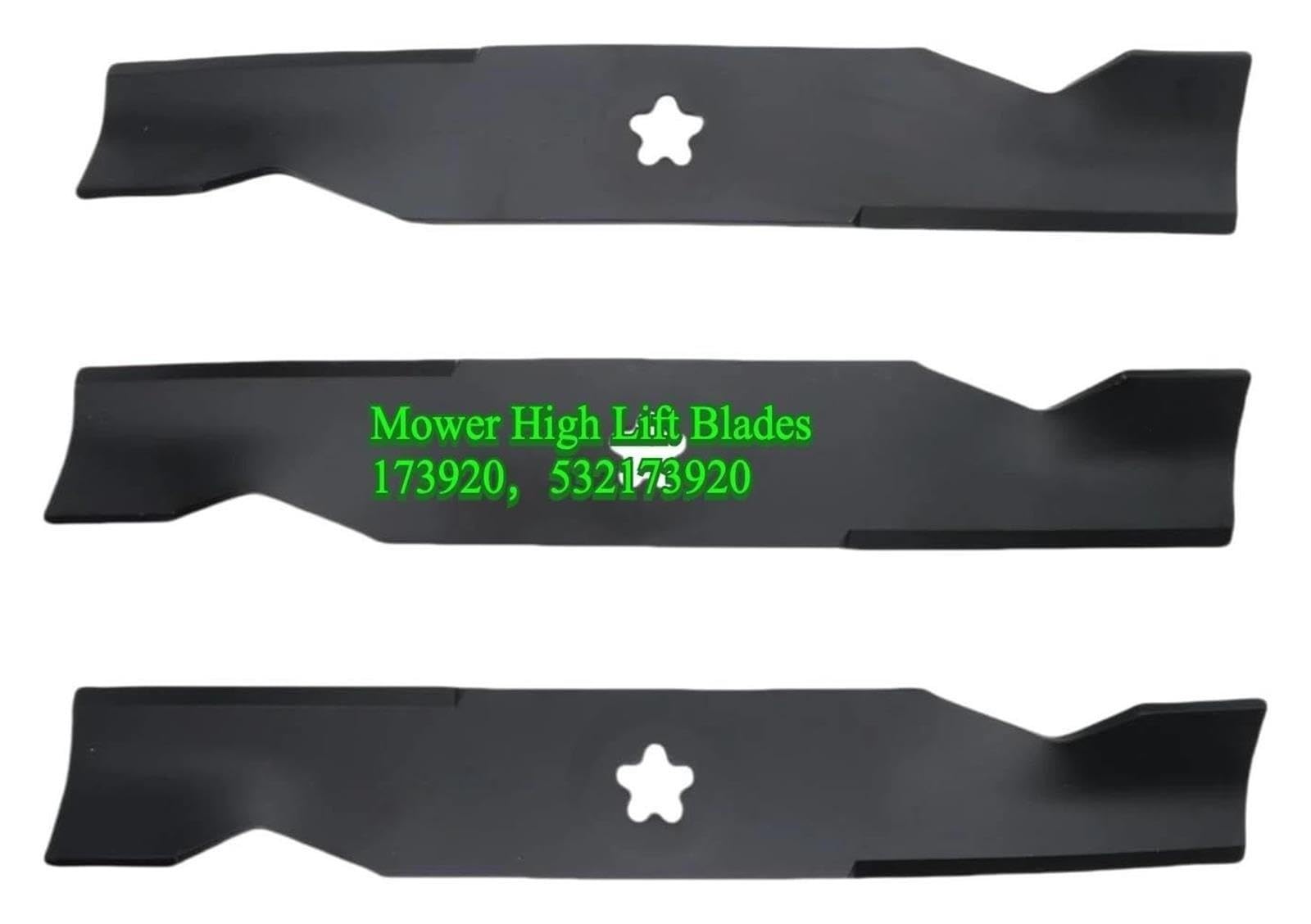 3er-Pack Rasenmäher-Hochhubmesser, Kompatibel Mit 48-Zoll-Mähdeck, AYP Husqvarna Poulan, Ersetzt 173920 180054 512258301 532180054 539107519