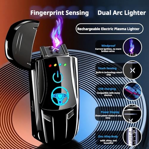 Encendedor Eléctrico Recargable Plasma USB Negro miniatura 2