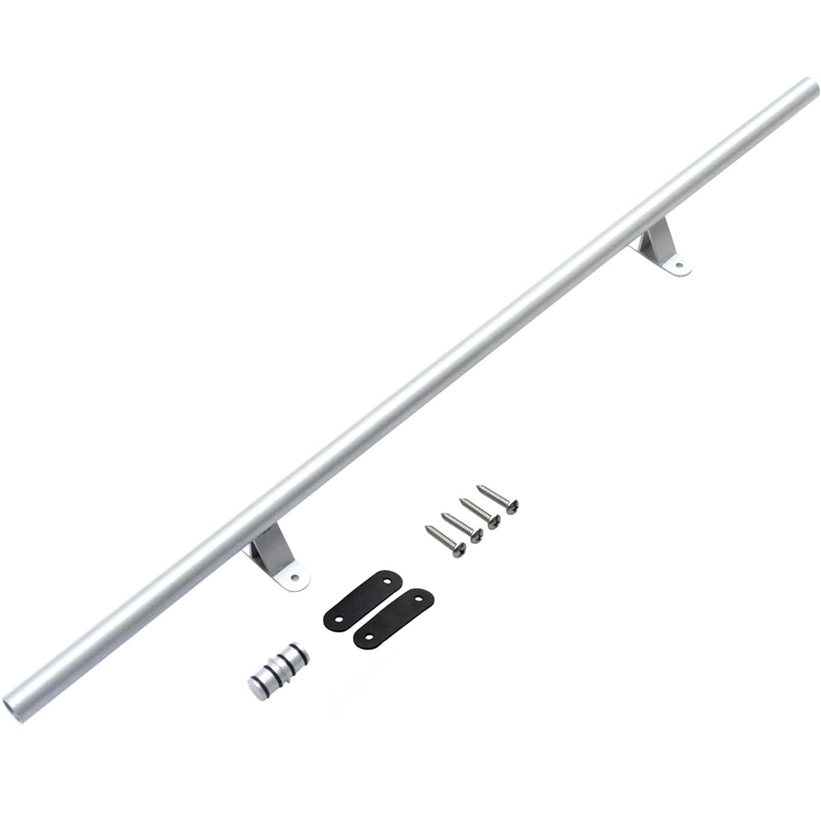 Kit quincaillerie pour échelle coulissante argent 1,2m avec roulettes de sol et rail rond