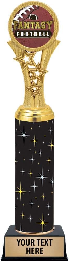 Crown Awards Fantasy Football Trophies, 11" Black Midnight Fantasy Football Trophy, Customize Now Prime