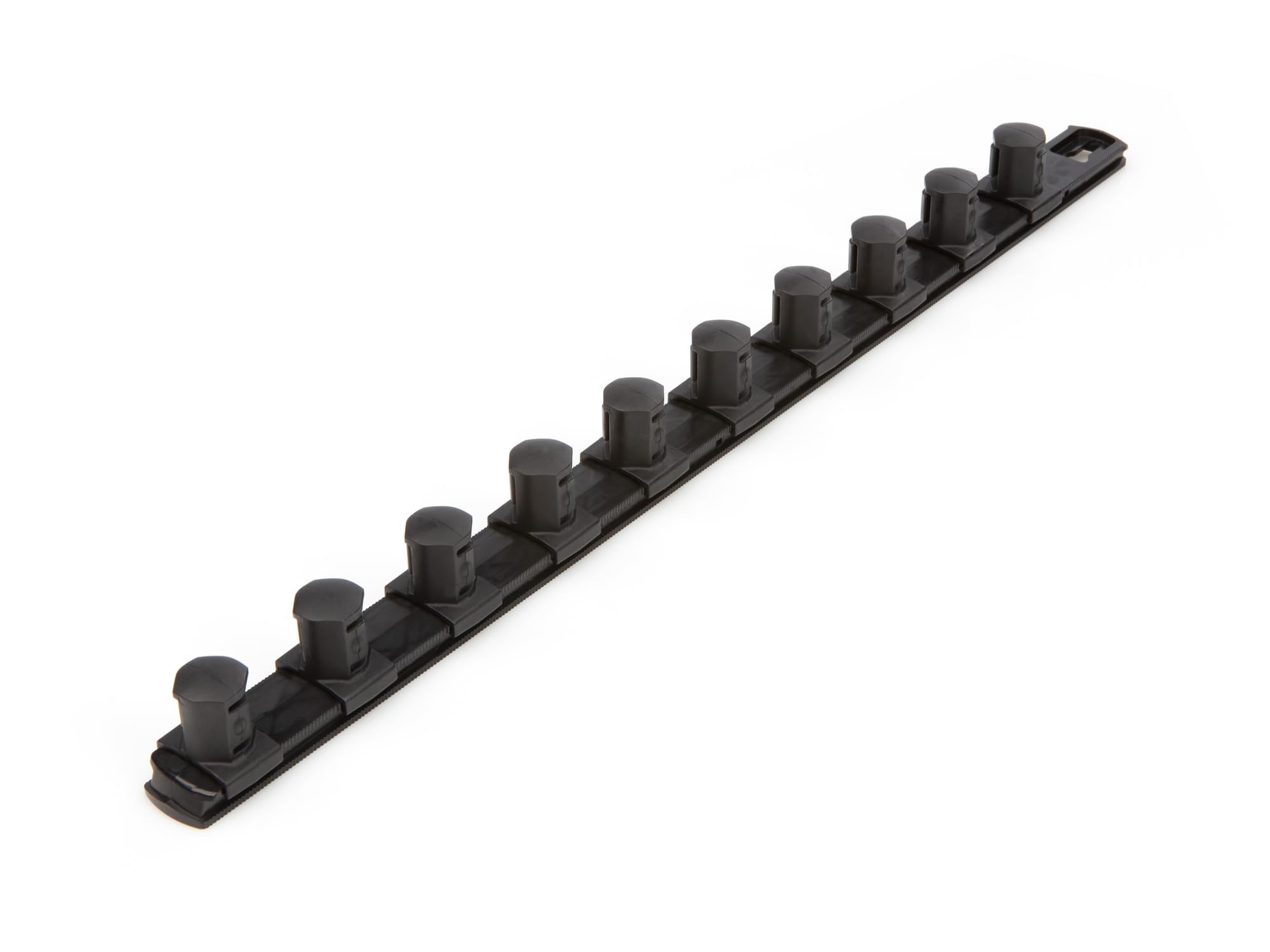 TEKTON 3/4 Inch Drive x 18 Inch Socket Rail, 10 Clips (Black) | OSR33210 | Made in USA