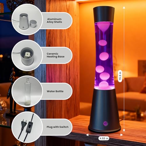 Image of 17 Colors Changing Liquid Motion Lamps, 15.5 Inch Large Big LED Night Light for Kids Adults Teens, Relax Mood Table Lamp for Birthday Gift Novelty Lighting Nightlight Bedroom Home Room Decor