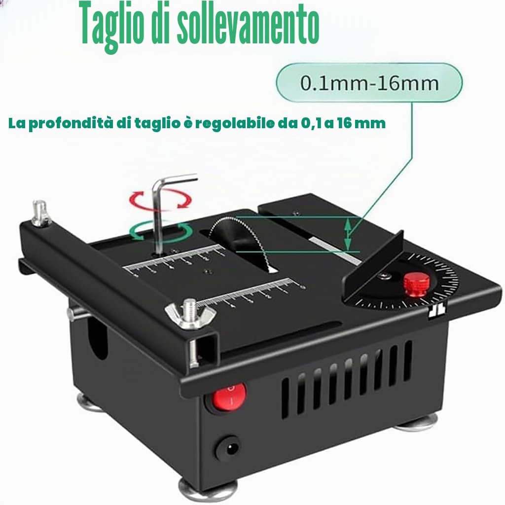 Piccola sega da banco, sega da banco in miniatura per l'artigianato, piccola sega da banco per il taglio del legno, sollevabile regolabile a,Standard Edition